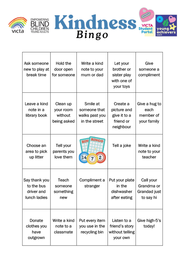 Kindness Bingo – VICTA The Kindness bingo