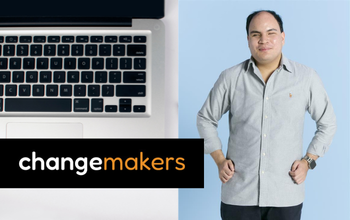 Changemakers. A professional headshot of Robin, a man in a light grey shirt.